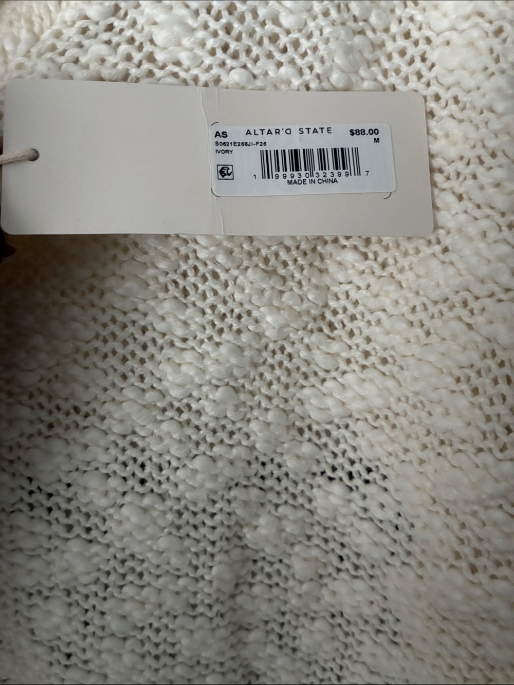 Altar'd State Cream Sweater with Red & Blue Flag Motif - Picture 11 of 11